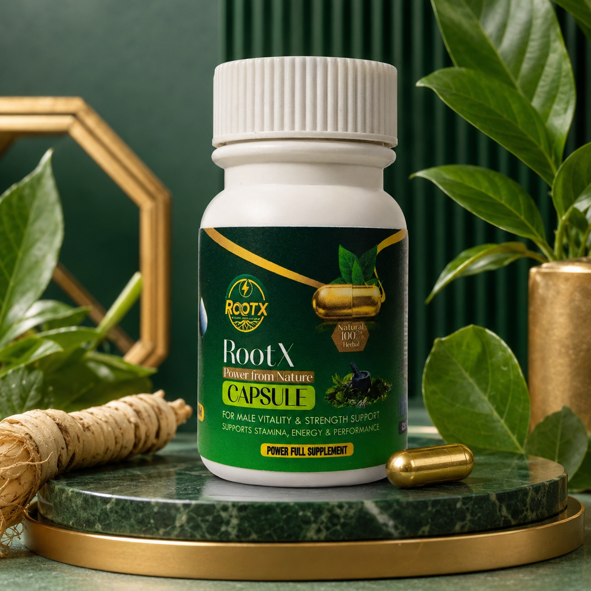 RootX Men’s Capsules Herbal Formula for Energy, Power & Confidence